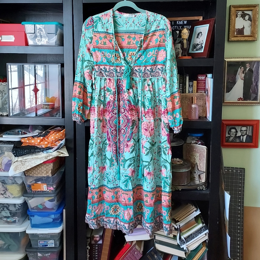 Mint and Pink Maxi Dress
